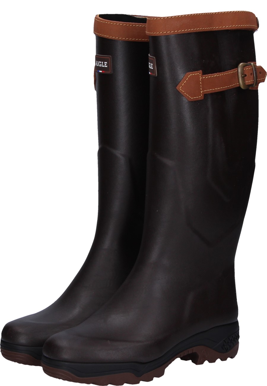 Aigle rubber boot PARCOURS 2 SIGNATURE brown Hightec rubber boot with leather lining