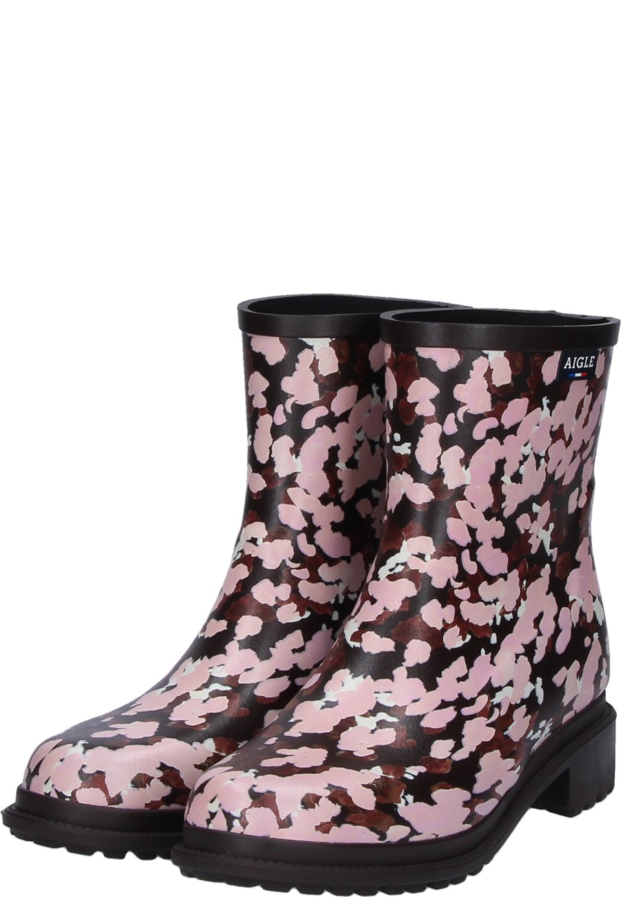 Stylish short rubber boots FULFEEL MID PT BLOSSOM by Aigle for women