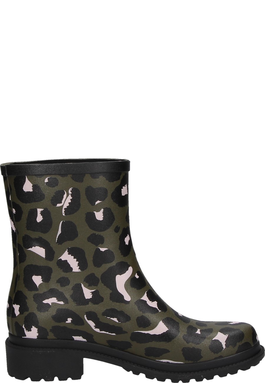 Short leopard store rain boots