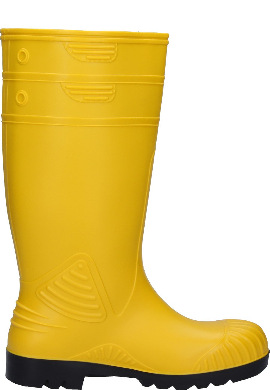 Dunlop Acifort Wellington boots in yellow with steel toe cap and ...