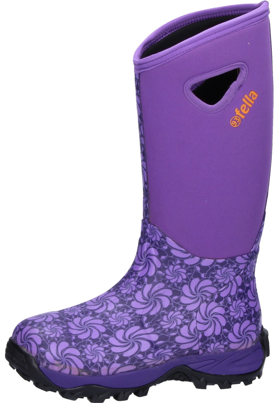 purple rubber boots