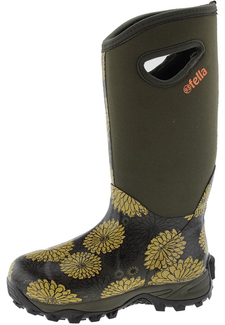 fella -LEA green- Rubber Boots - the high, robust outdoor ...