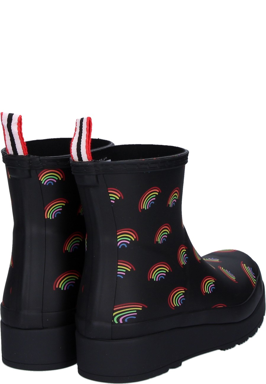 Hunter Women Play Mini Rainbow Print Short Rain Boots