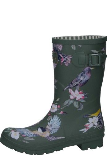 Half height women s rain boot MOLLY WELLY KHAKI BIRDS from