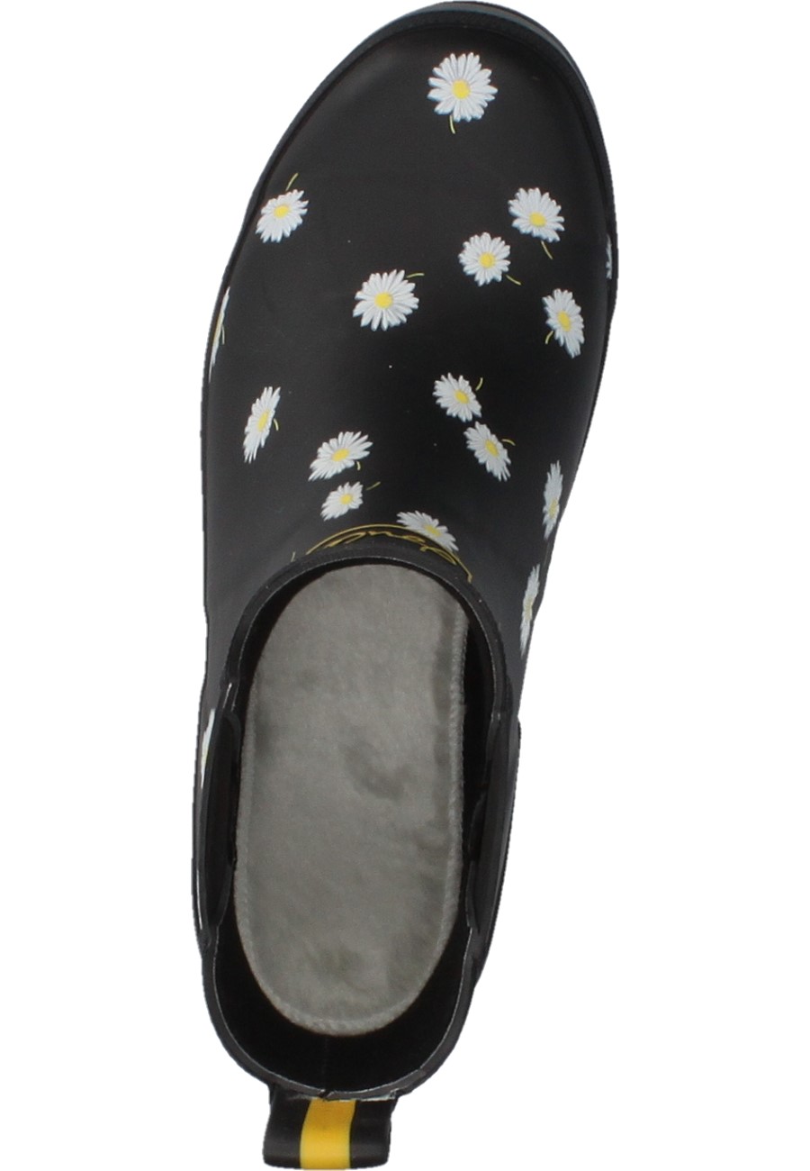 joules black daisy wellies