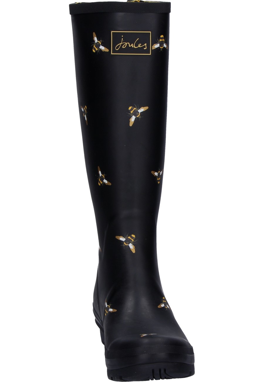 Joules black best sale bees wellies