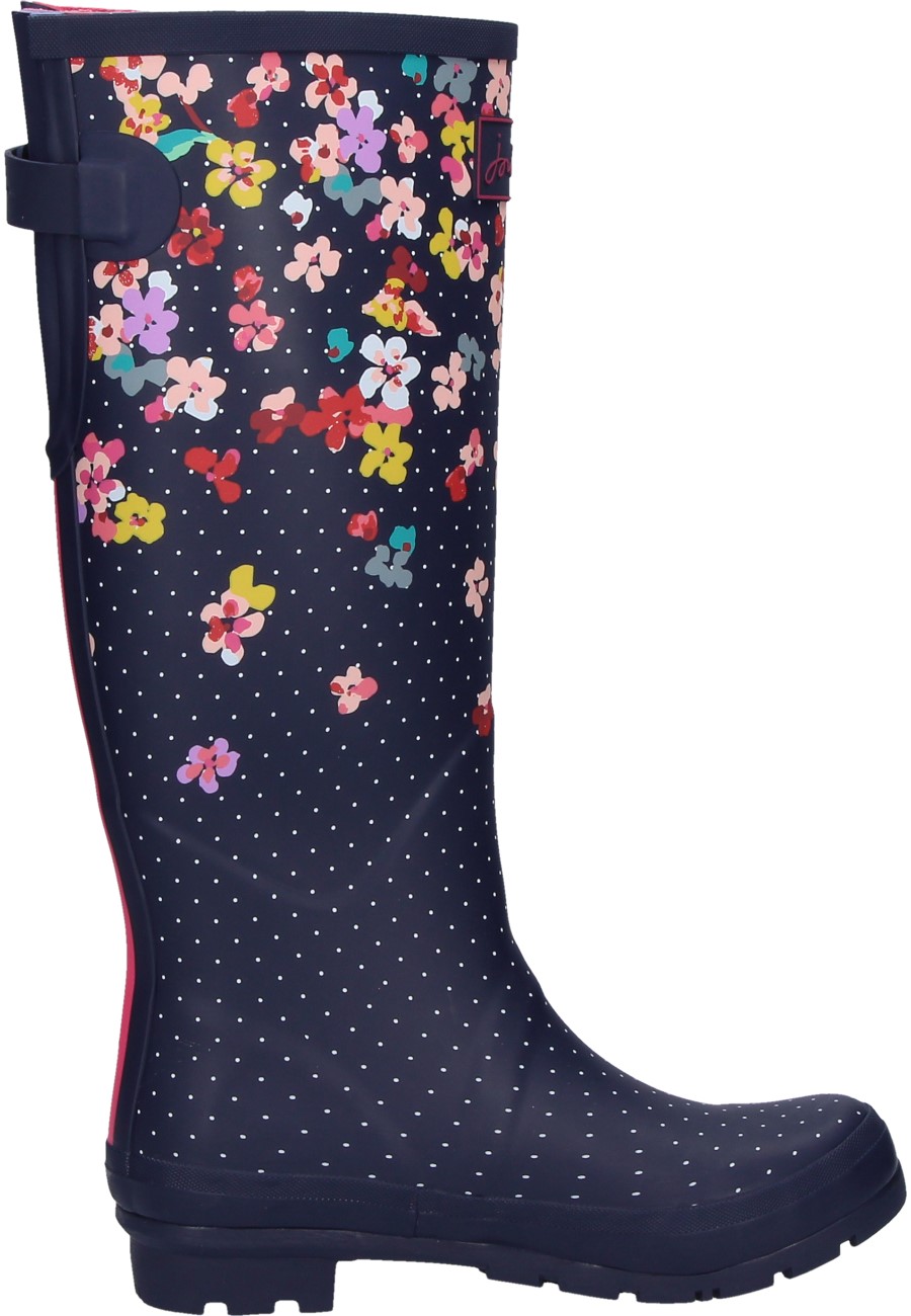 navy blossom joules wellies