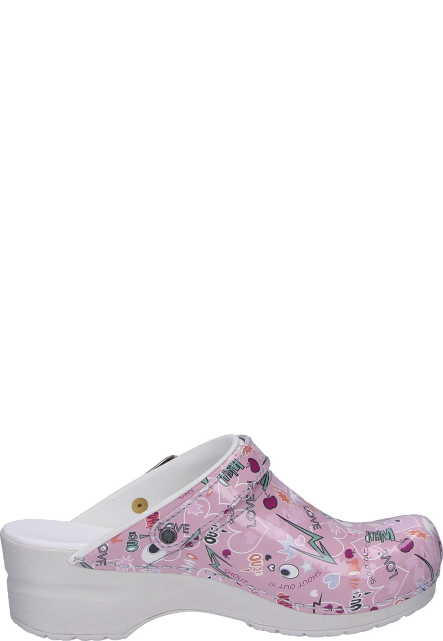 pink sanita clogs