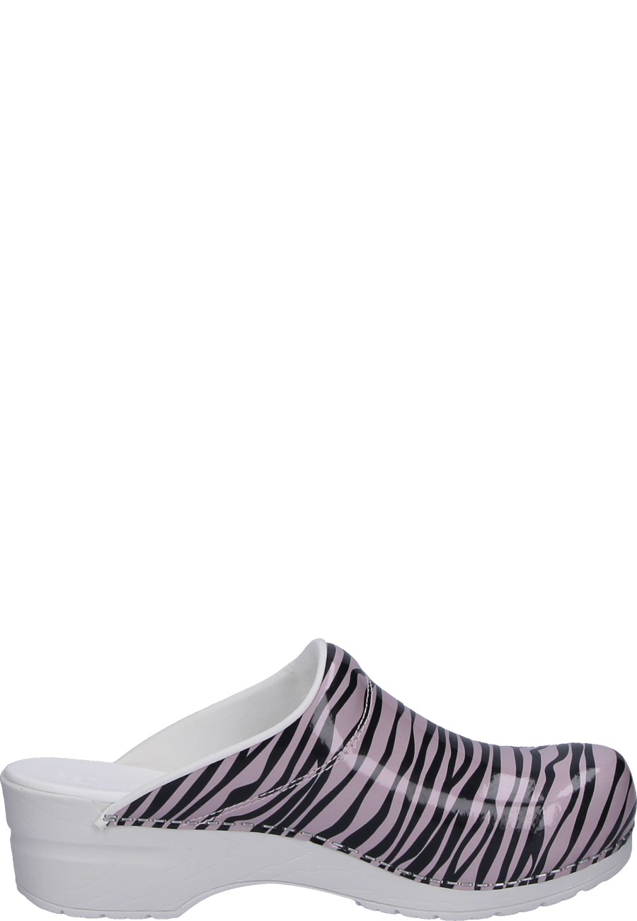 Fashionable clog ROSE ZEBRA by Sanita for women A clog for work