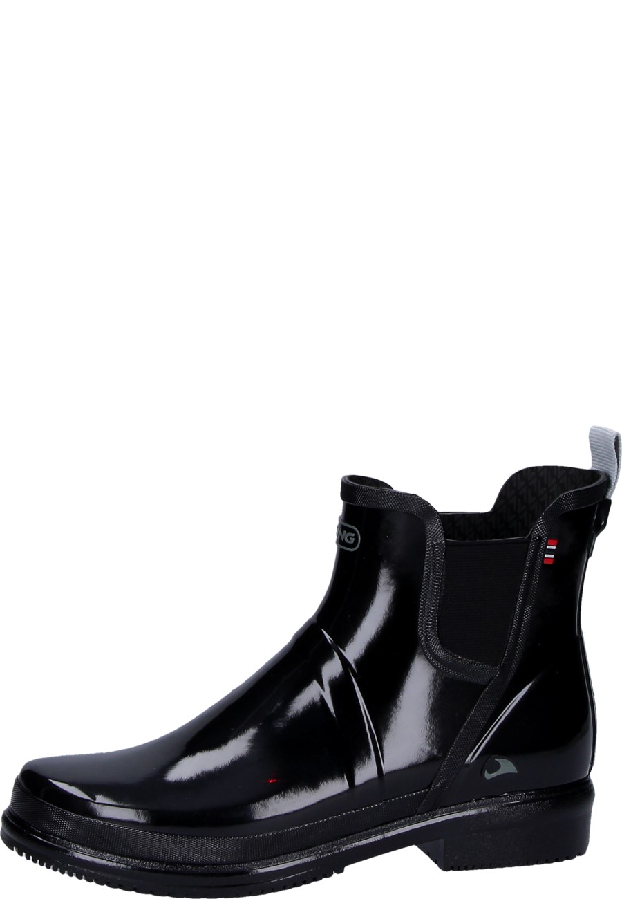 glossy black boots
